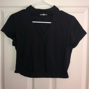 A black crop top